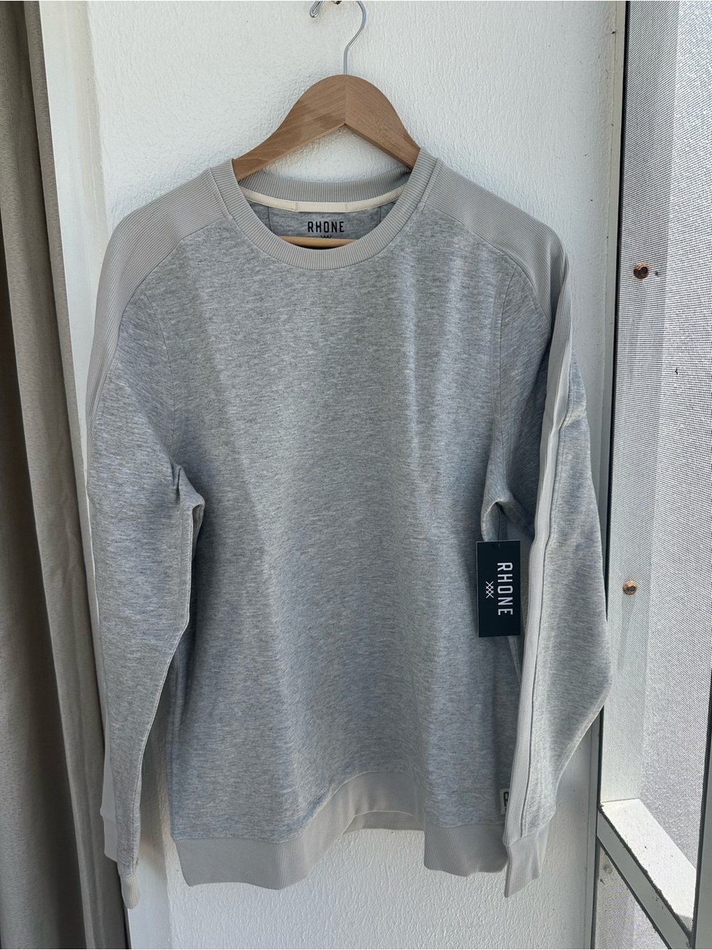 RHONE Light Gray Men's Crewneck Pullover
